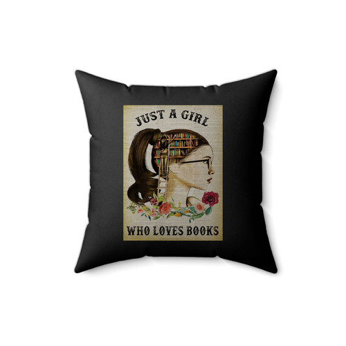 Just A Girl Ponytail Reading Square Pillow Cover