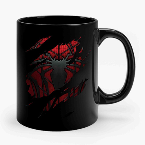 Torn Spiderman Peter Parker Logo Ceramic Mug