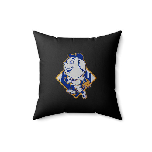 Mets Mr Baseball Square Pillow Cover