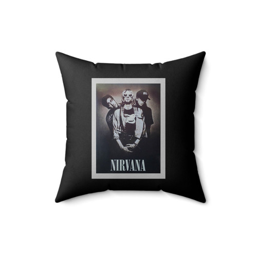 Nirvana Black And White Square Pillow Cover