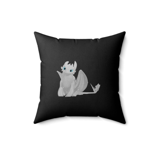 White Night Fury Square Pillow Cover