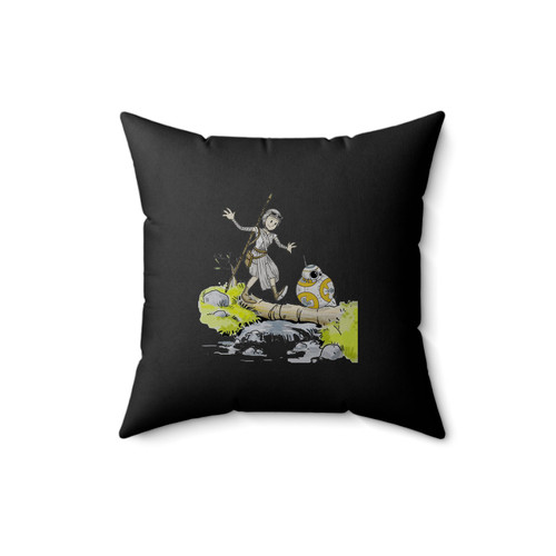 Calvin And Hobbest Mash Up Sthar Whars Parodi Character Square Pillow Cover