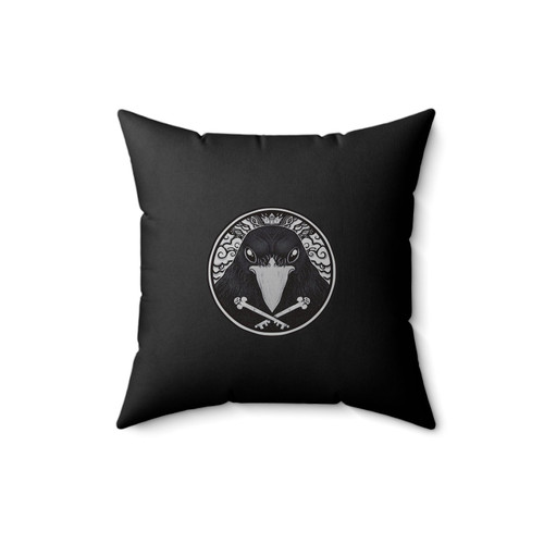 Crow Key Skull Square Pillow Cover