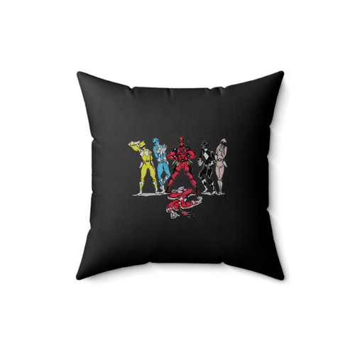 Deadpool Power Rangers Funny Parody Square Pillow Cover