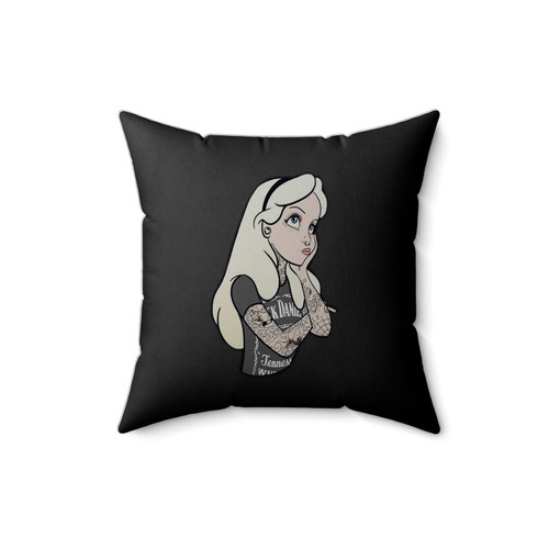 Punk Rock Alice In Wonderland Square Pillow Cover