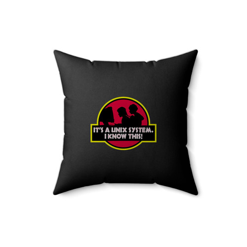 Unix System Park Jurasic Park Parody Square Pillow Cover