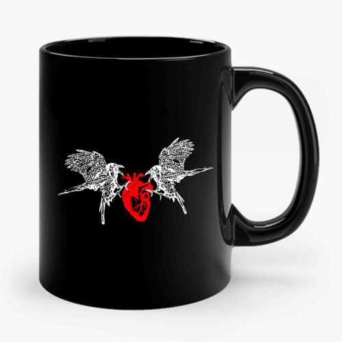 2 Ravens And A Heart Ceramic Mug