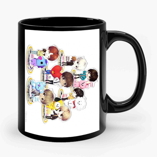 2020 Bts Bt21 Member Cartoon Standee Kpop Ceramic Mug