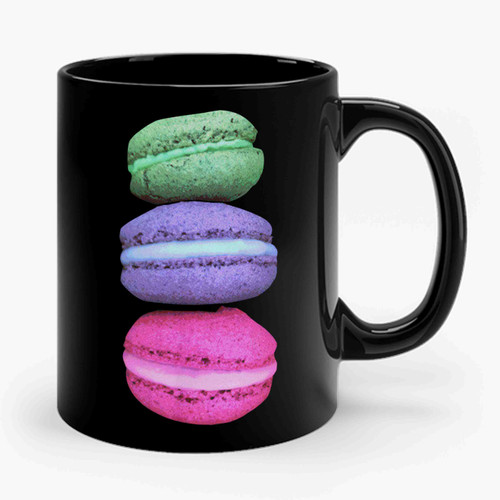 3 Macaroons French Cookie Ceramic Mug