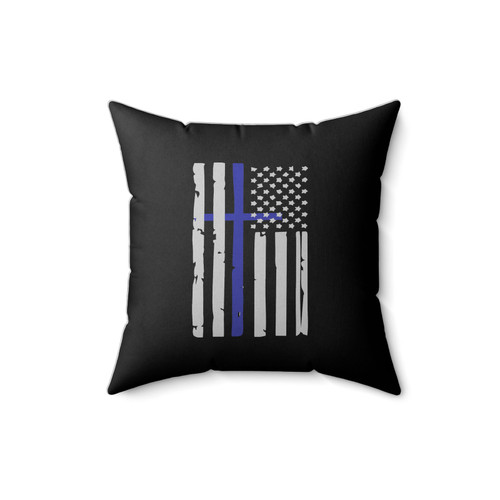 Blessed Are The Peacemakers Back The Blue Matthew 5 9 Thin Blue Line Support Law Enforcement Square Pillow Cover