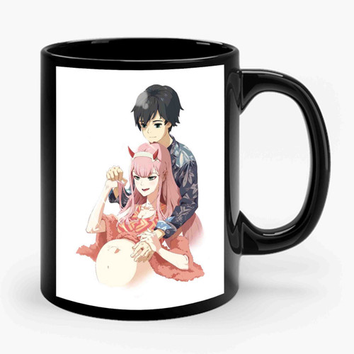 A Very Pregnant Zero Two And Hiro Darling In The Franxx Anime Ceramic Mug