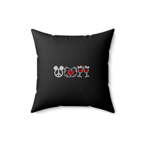 Epcot Food And Wine Festival Mickey Peace Love Wine Mickey Mouse Disney Inspired Disney Vacation Disneyland Square Pillow Cover