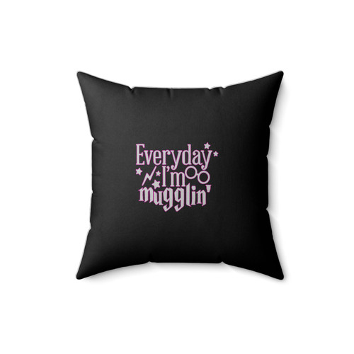 Everyday I'm Mugglin' Harry Potter Logo Square Pillow Cover Everyday I'm Mugglin' Harry Potter Logo Square Pillow Cover