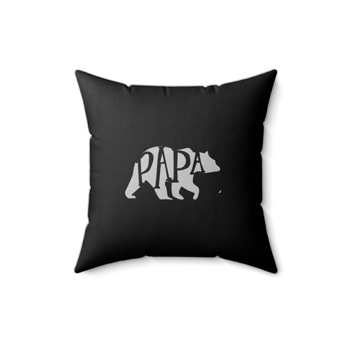 Hand Lettered Papa Bear Square Pillow Cover