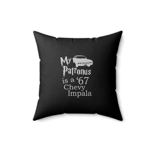 Harry Potter And Supernatural My Patronus Is A '67 Chevy Impala Square Pillow Cover