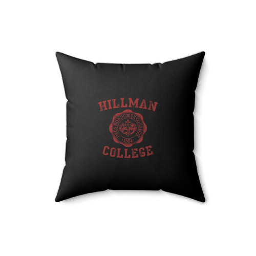Hillman College Seal Maroon Retro 80S School Costume Pride Uniform Square Pillow Cover
