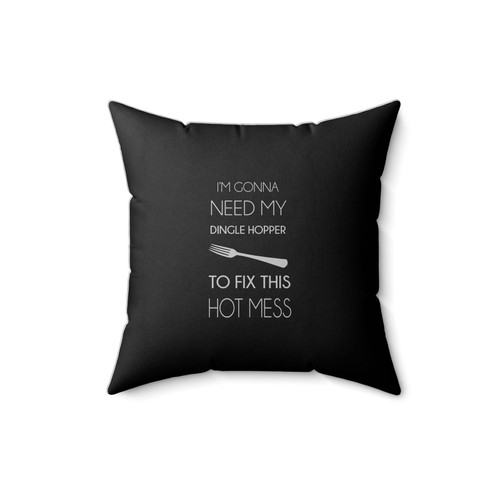 I'm Gonna Need My Dingle Hopper To Fix This Hot Mess Little Mermaid Funny Disney Square Pillow Cover