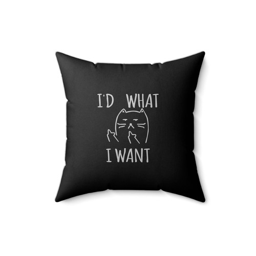 I Do What I Want Cat Humor Middle Finger Square Pillow Cover