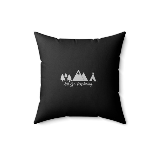 Let's Go Exploring Mountain Camping Modern Trendy Square Pillow Cover