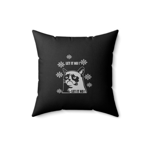 Let It No! Grumpy Cat Hipster Merry Christmas Square Pillow Cover