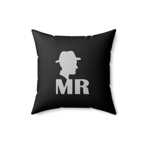Mr Silhouette Couple Square Pillow Cover
