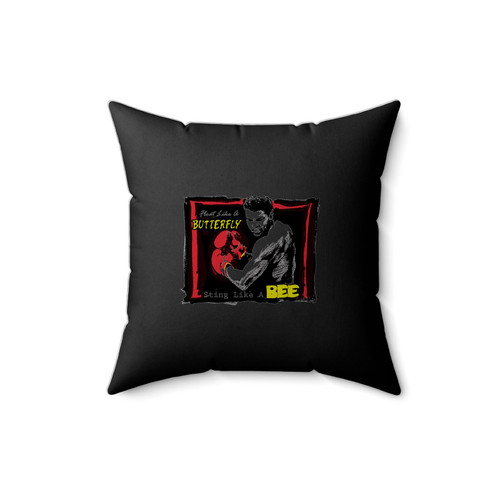 Muhammad Ali Cassius Clay Float Like A Butterfly Sting Like A Bee Square Pillow Cover