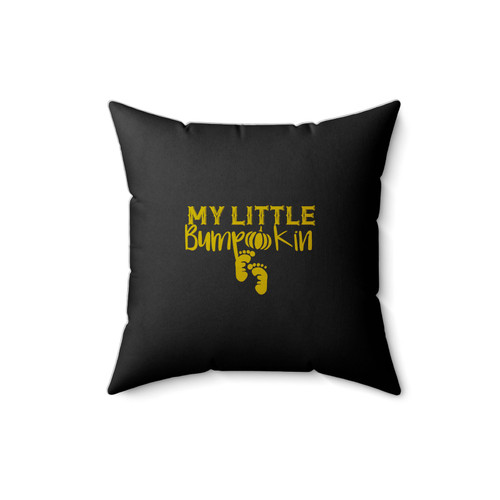 My Little Bumpkin Halloween Pregnancy Halloween Pregnancy Costume Pregnancy Announcement Halloween Baby Bump Square Pillow Cover