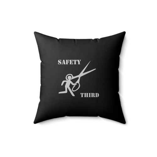 Runs With Scissors Safety Third Square Pillow Cover