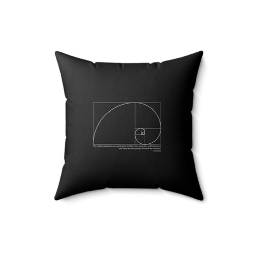 Science Mathematics Fibonacci Spiral & Aristotle Quote Square Pillow Cover
