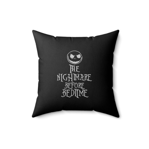 The Nightmare Before Bedtime Nightmare Before Christmas Halloween Jack Skellington Square Pillow Cover