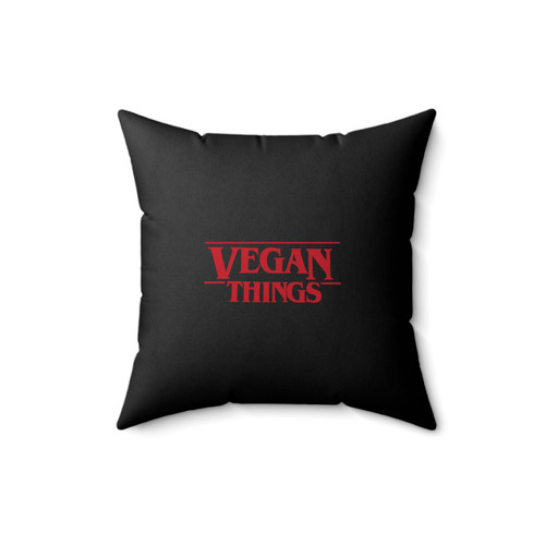 Vegan Things Inspired Stranger Things Logo Square Pillow Cover