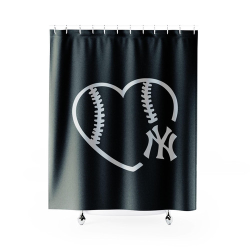 New York Yankees Love Baseball Shower Curtain