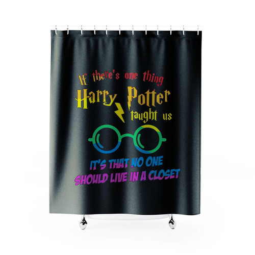 No One Should Live In A Closet Harry Potter Quotes Shower Curtain