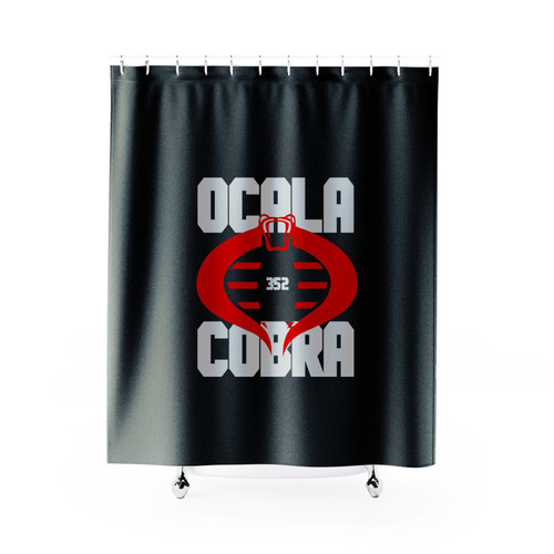 Ocala Cobra Movement Black Shower Curtain