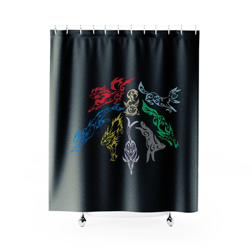 Pokemon Eevee Evolutions Tribal Shower Curtain
