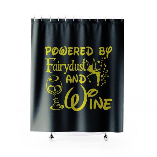 Powered By Fairydus And Wine Shower Curtain