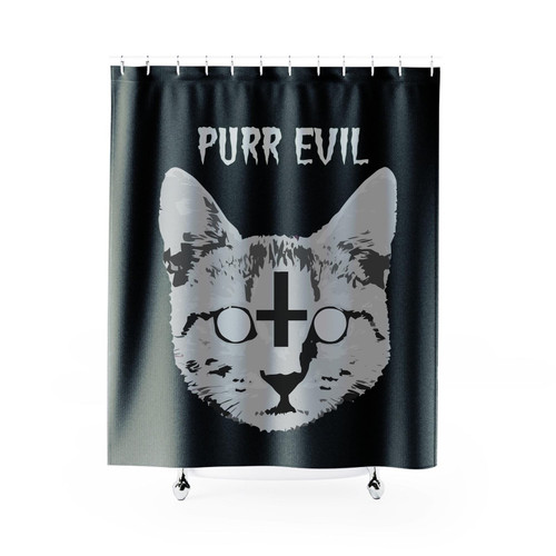Purr Evil Cat Shower Curtain