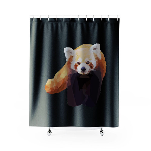 Red Panda Low Poly Geometric Shower Curtain