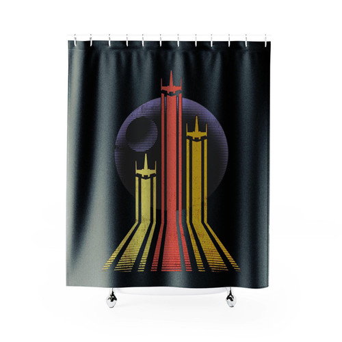 Retro Galactic Shower Curtain