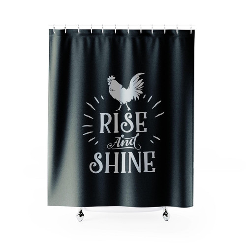 Rise And Shine Rooster Chicken Retro Farmers Market Shower Curtain