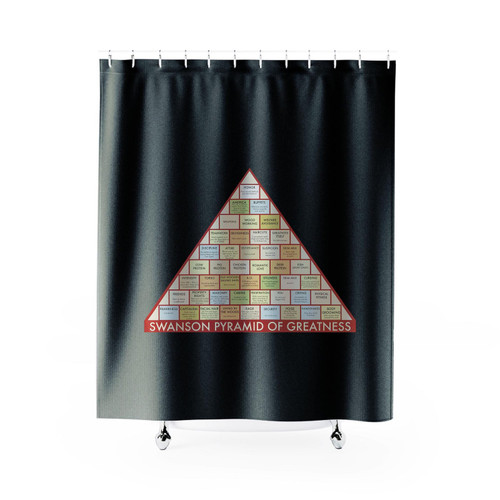 Ron Swanson Swanson Pyramid Of Greatness Parks And Rec Shower Curtain