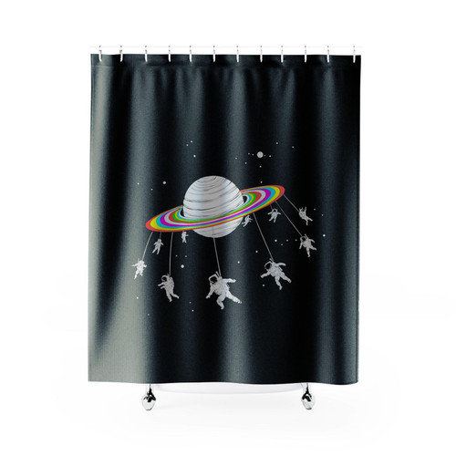 Saturn We Heart It Shower Curtain