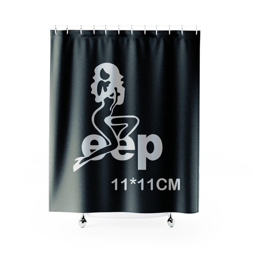 Sexy Bikini Girl Beautiful Lady With Jeep Shower Curtain