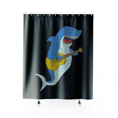 Shark Playing Guitar Guitar Shark Shower Curtain