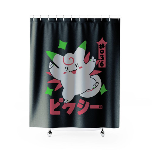 Shiny Clefable Pokemon Pixy Pokemon Shower Curtain