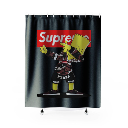 Simpson Dabbing Dance Red Box Logo Shower Curtain