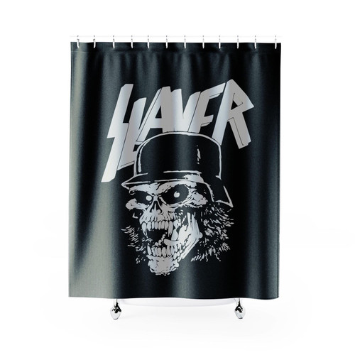 Slayer Skull Logo Heavy Speed Thrash Metal Band Shower Curtain