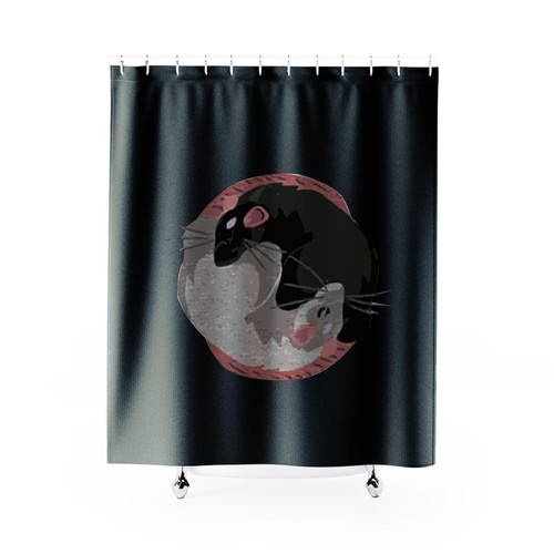 Sleeping Rats Yin Yang Symbol Shower Curtain