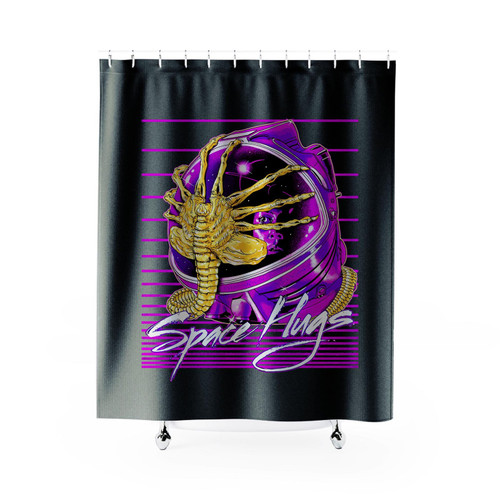 Space Hugs Alien Shower Curtain Space Hugs Alien Shower Curtain