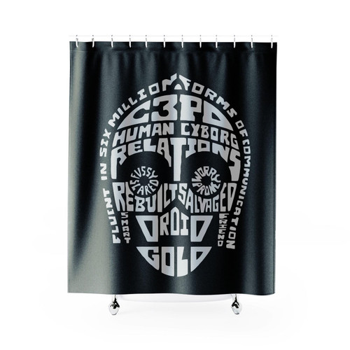 Star Wars Words Collection C3Po Shower Curtain